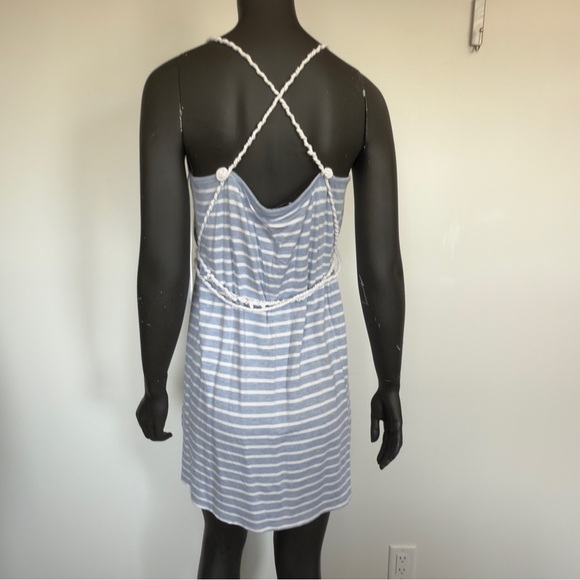 ⚪️ Cupcakes and Cashmere Blue Striped Knit Mini Dress - Size L - Picture 3 of 5